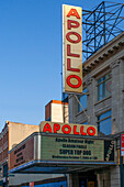 APOLLO THEATER SIGN ONE HUNDRED AND TWENTY FIFTH STREET HARLEM MANHATTAN NEW YORK CITY USA