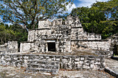 Struktur 7H-3 in den Ruinen der Maya-Stadt Muyil oder Chunyaxche im UNESCO-Biosphärenreservat Sian Ka'an in Quintana Roo, Mexiko.