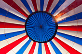 Interior of hot air balloon at annual Red Rock Balloon Rally, Gallup, New Mexico.