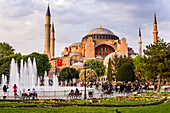Hagia Sophia (Aya Sofya) seen from Sultanahmet Square Park and Gardens, Istanbul, Turkey