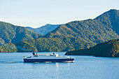 The Interislander Ferry Between Picton, South Island and Wellington, North Island, New Zealand. Picton is a small town in the north of South Island where you catch the interislander ferry from Picton Harbour, South Island to Wellington, North Island. It is a busy little harbour town with endless water based activities and the opportunity for a stunning cruise up the Queen Charlotte Sound. Time your ferry departure from Picton to Wellington right, however, and you won't need to do a tourist cruise as the ferry spends the first 45 minutes winding its way out of the Queen Charlotte Sound, before 