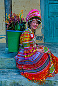 Girl from the Hmong minority in a village near Dong Van in Vietnam