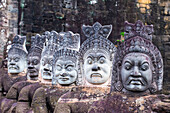 Statues at the South Gate of Angkor Thom, Siem Reap Cambodia