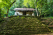 Temple of the Warriors, or Temple XVII, in the ruins of the Mayan city of Palenque, Palenque National Park, Chiapas, Mexico. A UNESCO World Heritage Site.