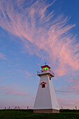 Cape Tryon Lighthouse at dusk; Prince Edward Island, Canada.