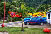Colourful Polynesian Pareo or Sarong for Sale in a Tourist Gift Shop in Vaitape, Bora Bora, French Polynesia