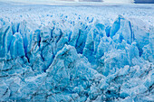 Detail images of the Perito Moreno Glacier in Los Glaciares National Park in the Patagonia region of Argentina, at the southern tip of South America. A UNESCO World Heritage Site in Patagonia.