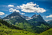 Mt. Oberlin and Cannon Mountain from Going to the Sun Road, near Logan Pass; Glacier National Park, Montana.