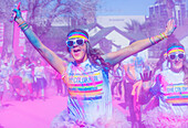 An unidentified runners at the Las Vegas Color Run. The Color Run is a 5k worldwide hosted fun race