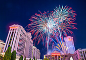 The Caesars Palace fireworks show as part of the 4th of July celebration in Las Vegas