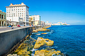 Seascape of Havana Cuba. The historic center of Havana is UNESCO World Heritage Site since 1982.