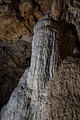 Beautiful mineral formations in the cavern of Cenote Xkeken near Dzitnup, Yucatan, Mexico.
