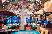 Interior casino and slot machines in Las Vegas.