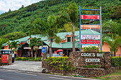 Shopping center at Moorea, French Polynesia, Society Islands, South Pacific. Cook's Bay.
