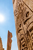 Statue und Obelisk im Luxor-Tempel, Luxor, Theben, UNESCO-Welterbestätte, Ägypten, Nordafrika, Afrika