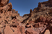 Riesige Felsbrocken von einem Felssturz in einem engen Abschnitt der Südgabel des Soap Creek Canyon im Marble Canyon, Arizona, Vereinigte Staaten von Amerika, Nordamerika