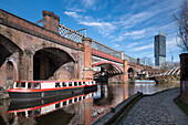 The Bridgewater Canal and Beetham Tower, Castlefield, Manchester, England, United Kingdom, Europe