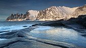 Teufelszähne, Tungeneset, Senja, Troms og Finnmark, Nordwest-Norwegen, Skandinavien, Europa