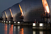 Thames Barrier In Evening