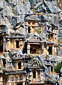 Ancient Lycian Tombs Set In Cliff Face
