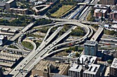 Highway Cloverleaf Intersection, High Angle View