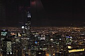 Stadtbild von Chicago bei Nacht