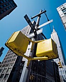 Traffic Lights On Madison Avenue With Empire State Building