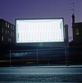 Illuminated Billboard In Street