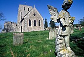 Angel Statue And Graves Outside Lympne Church