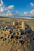 Sandcastle On Beach At West Jutland, Jutland,Denmark