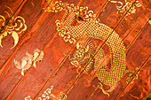 Dragon Painting In Buddhist Temple, Luang Prabang,Northern Laos