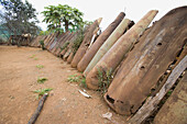 Fence Made From Cluster Bomb Casings From American Bombing Between 1964 And 1973, Hmong Village Near Phonsavan In Northern Laos