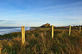 Distant View Of Bamburgh Castle, Northumberland,England,Uk