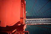 Golden Gate Bridge von der Spitze des Brückenturms San Francisco, Kalifornien, USA