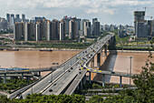 Bridge Crossing Yangtze River; Chongqing, China