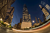 World Trade Center At Twilight; New York City, New York, United States Of America