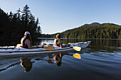 Kayaking in Clayoquot Sound, Vancouver Island; Tofino, British Columbia, Canada