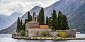 Benediktinerkloster in Perast, Bucht von Kotor; Perast, Gemeinde Kotor, Montenegro.