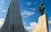 Statue of Leif Eriksson in front of the Hallgrimur church; Reykjavik, Iceland