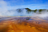 Midway Geyser Basin with the Grand Prismatic Spring, Yellowstone National Park; Wyoming, United States of America