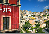 Colourful housing;  Ragusa, Sicily, Italy