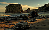 Cliffs, rocks and sea stacks along the Atlantic coast; South Shields, Tyne and Wear, England