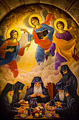 Fresko, Heiliges Varlaam-Kloster, Meteora; Thessalien, Griechenland.