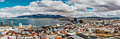 Panoramic view of Reykjavík, from the top of Hallgrimskirkja; Reykjavik, Iceland