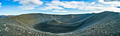 The Hverfjall crater, a tephra cone or tuff ring volcano in Northern Iceland.  The crater is approximately 1 kilometre in diameter; Skutustadahreppur, Northeastern Region, Iceland