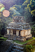 Temple of the Sun ruins of the Maya city of Palenque; Chiapas, Mexico