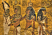 Begrüßung König Tut (Mitte), Grab des Tutanchamun, KV #62, Tal der Könige, UNESCO-Weltkulturerbe; Luxor, Ägypten