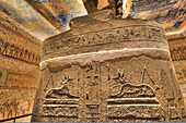 Sarcophagus in Burial Chamber, Tomb of Ramses IV, KV2, Valley of the Kings, UNESCO World Heritage Site; Luxor, Egypt