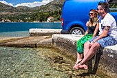 A couple stops in Slano for an afternoon at the beach; Slano, Dubrovacko-neretvanska zupanija, Croatia