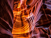 The beautiful sandstone canyons surrounding Page, Arizona. It is amazing being below the earth and seeing the surreal light filtering down into the canyon depths; Page, Arizona, United States of America